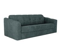 Vente-unique - Canapé 4 Places Convertible Express en Tissu texturé Bleu Canard - Couchage Lattes Larges 160 cm - Matelas 14 cm - DARIELO
