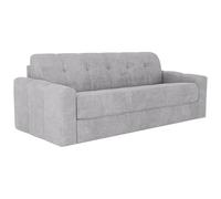 Vente-unique - Canapé 4 Places Convertible Express en Tissu texturé Gris Clair - Couchage Lattes Larges 160 cm - Matelas 22 cm avec mémoire de Forme - DARIELO