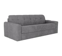 Vente-unique - Canapé 4 Places Convertible Express en Tissu texturé Gris - Couchage Lattes Larges 160 cm - Matelas 22 cm avec mémoire de Forme - DARIELO