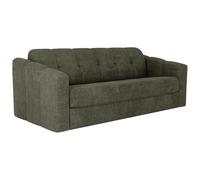 Vente-unique - Canapé 4 Places Convertible Express en Tissu texturé Vert Kaki - Couchage Lattes Larges 160 cm - Matelas 14 cm - DARIELO