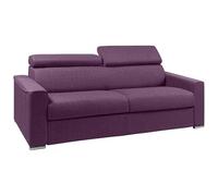 Vente-unique - Canapé 4 Places Convertible Express en Tissu Violet avec Assise mémoire de Forme - Couchage Lattes Larges 160 cm - Matelas 18 cm mémoire de Forme
