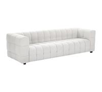 Vente-Unique - Canapé 4 Places en Tissu Bouclette Blanc Ivoire LERICI