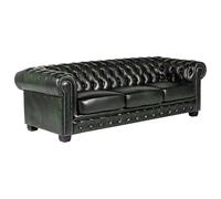 Vente-unique - Canapé Chesterfield 4 Places Brenton 100% Cuir de Buffle - Vert Empire