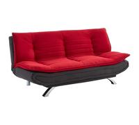 Canapé convertible clic-clac en tissu DEMIDO III - Bicolore rouge et anthracite