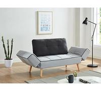Canapé convertible clic-clac en tissu EBATY II - Gris clair et anthracite