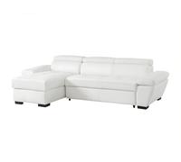 Canapé d'angle convertible en cuir JONOVA - Blanc - Angle gauche