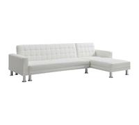Vente-unique - Canapé d'angle Convertible et réversible en Simili Blanc Willis II