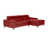 Vente-unique - Canapé d'angle Cuir Mishima - Rouge - Angle Droit