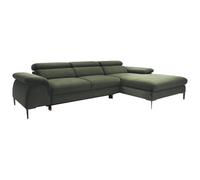 Canapé d'angle droit convertible droit en velours vert SEPINA