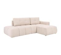 Vente-unique - Canapé d'angle Droit Convertible en Tissu texturé Beige TRIMALDI