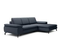Vente-unique - Canapé d'angle Droit Convertible en Tissu texturé Bleu Archibald