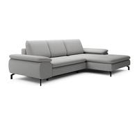 Vente-unique - Canapé d'angle Droit Convertible en Tissu texturé Gris Archibald