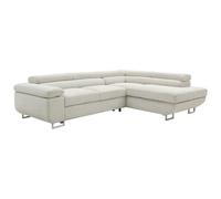 Vente-unique - Canapé d'angle Droit Convertible en Velours côtelé Beige NURAZIO