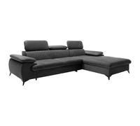 Canapé d'angle Vente-Unique Canapé d'angle droit convertible en velours gris anthracite SAMARA de Pascal Morabito