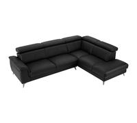 Vente-unique - Canapé d'angle Droit en Cuir Noir MARAMBA