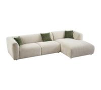 Canapé d'angle droit en tissu beige TANCAVO