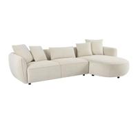 Vente-unique - Canapé d'angle Droit en Tissu Chenille Beige DOKALO de Maison Céphy