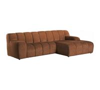 Vente-unique - Canapé d'angle Droit en Tissu Chenille Terracotta BELADON