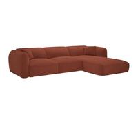 Vente-unique - Canapé d'angle Droit en Tissu Chenille Terracotta CAMILIO de Maison Céphy
