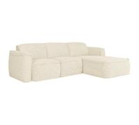 Canapé d'angle droit en tissu chiné beige DIOMARO