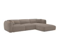 Vente-unique-Canapé d'angle Droit en Tissu Taupe CAMILIO de Maison Céphy