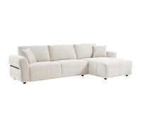 Vente-unique - Canapé d'angle Droit en Tissu texturé Beige GOSALO de Maison Céphy