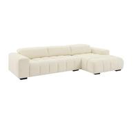 Vente-unique - Canapé d'angle Droit en Tissu texturé Beige LOPONZA