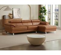 Vente-unique CanapÈ d'angle en Cuir - Caramel - Coin Droit - Excelsior II