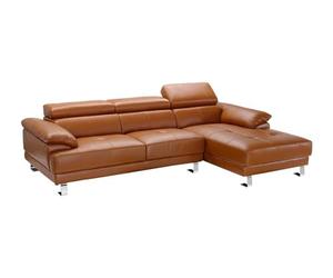 Vente-unique Canapé d'angle en Cuir - Caramel - Coin Droit - Excelsior II