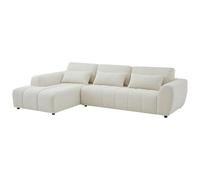 Vente-unique - Canapé d'angle Gauche avec Dossier relevable en Tissu texturé Beige FABARTO