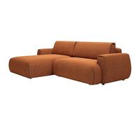 Vente-unique - Canapé d'angle Gauche Convertible en Tissu Chenille Terracotta MONELIA