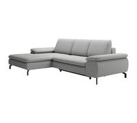 Vente-unique - Canapé d'angle Gauche Convertible en Tissu texturé Gris Archibald