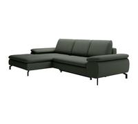 Vente-unique - Canapé d'angle Gauche Convertible en Tissu texturé Vert Archibald