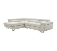 Vente-unique - Canapé d'angle Gauche Convertible en Velours côtelé Beige NURAZIO