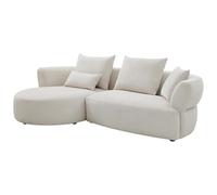 Vente-unique - Canapé d'angle Gauche en Tissu Chenille Beige CUSAVA de Maison Céphy