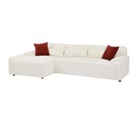 Vente-unique - Canapé d'angle Gauche en Tissu Chenille Beige OVILIO