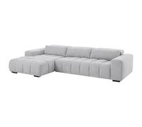 Canapé d'angle gauche en tissu texturé gris LOPONZA