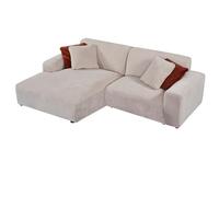 Vente-unique - Canapé d'angle Gauche en Velours côtelé Beige TIRONO de Maison Céphy