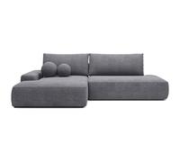 Vente-unique - Canapé d'angle Gauche Ouvert Convertible en Tissu texturé Gris DAVISO