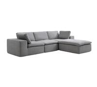 Vente-unique - Canapé d'angle modulable en Tissu Gris CORTOLINE