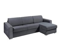 Vente-unique - Canapé d'angle réversible Convertible Express en Tissu Gris Anthracite - Couchage Lattes Larges 160 cm - Matelas 18 cm - CALITO