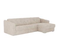 Vente-unique - Canapé d'angle réversible Convertible Express en Tissu texturé Beige - Couchage Lattes Larges 160 cm - Matelas 14 cm - DARIELO