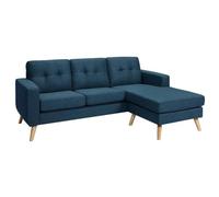 Vente-unique - Canapé d'angle réversible en Tissu Bleu foncé Bartolome