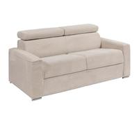Vente-unique - Canapé-lit 3 Vizir - Velours - Beige