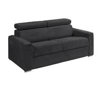 Vente-unique - Canapé-lit 3 Vizir - Velours - Gris
