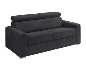 Vente-unique - Canapé-lit 3 Vizir - Velours - Gris