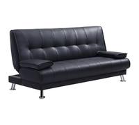 Vente-unique - Canapé Simili Cuir Noir - Maxime - 3 Places