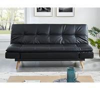 Vente-unique - Canapé Simili Cuir Noir - Zarina - 3 Places
