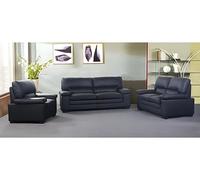 Canapés 3 places 2 places et un fauteuil en cuir de buffle MIMAS - Noir