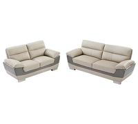 Vente-unique - Canapés 3 Places et 2 Places en Cuir Francesca - Taupe